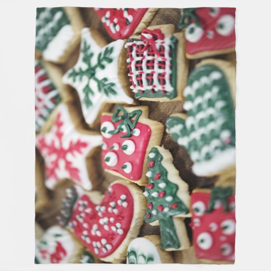 Kerstkoekjes Fleece Deken (Voorkant)