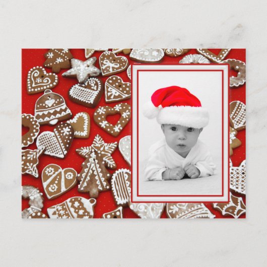Kerstkoekjes Foto Lijst + uw foto's en ideeën Feestdagenkaart (Voorkant)