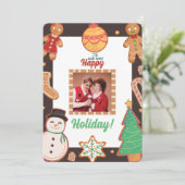 Kerstkoekjes Foto Vakantie Kaart (Staand voorkant)