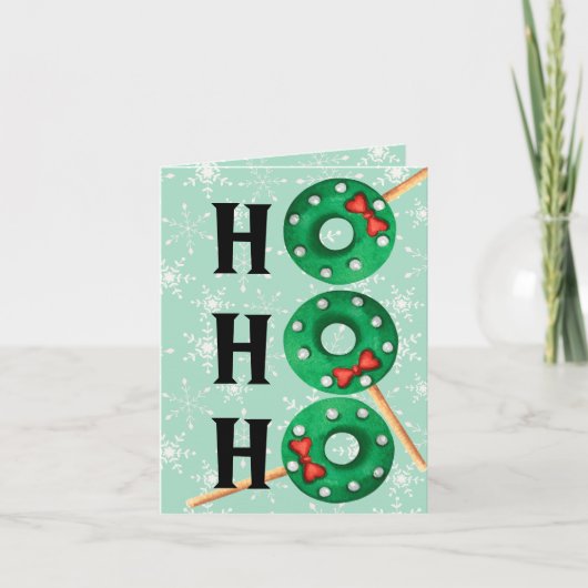 Kerstkoekjes Funny Ho Ho Feestdagen Kaart (Voorkant)