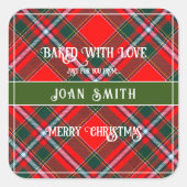 Kerstkoekjes Gebakken Met Liefde  Vierkante Sticker (Voorkant)