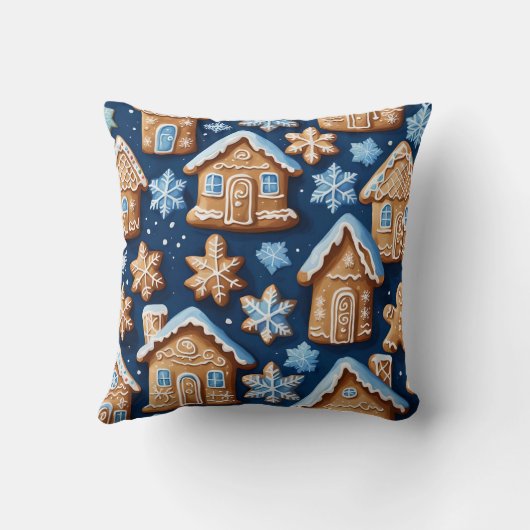 Kerstkoekjes gember broodman Wintervakantie Kussen (Achterkant)