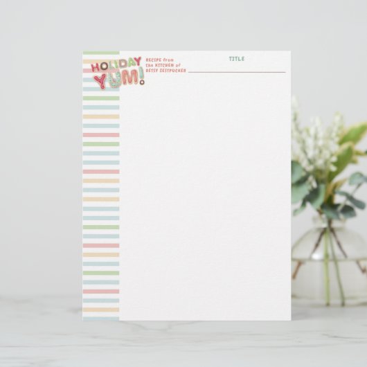 Kerstkoekjes gepersonaliseerd recept letterhead (Staand voorkant)