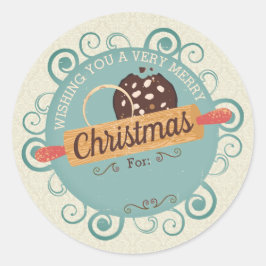 Kerstkoekjes gepersonaliseerd uit de keuken van ronde sticker