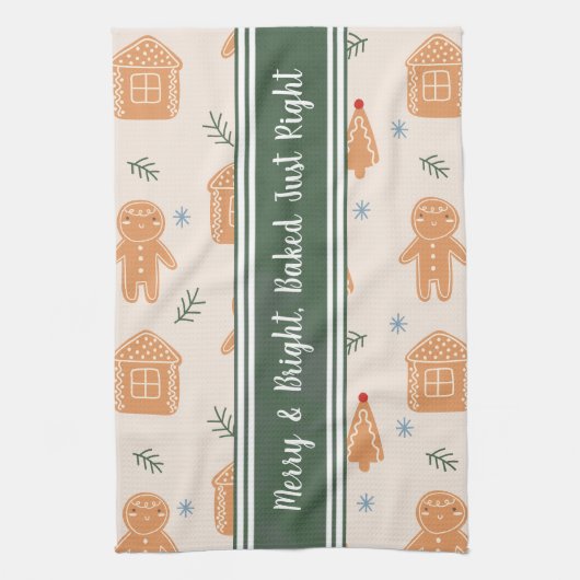 Kerstkoekjes Gingerbread Man gepersonaliseerd Theedoek (Verticaal)