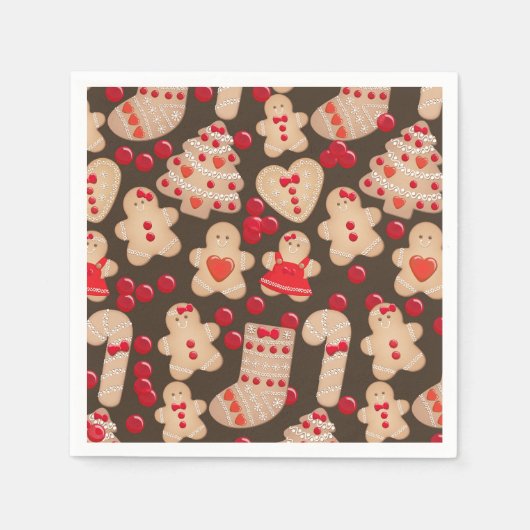 Kerstkoekjes Gingerbread Uitruilfeestje Servetten (Voorkant)