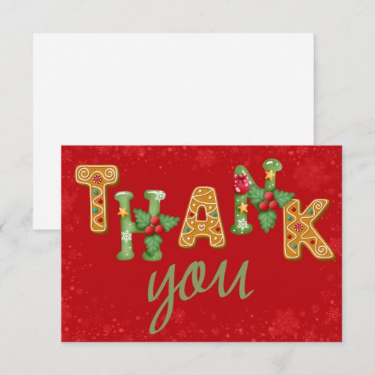 Kerstkoekjes Grappige Cartoon Koel Kinder Bedankkaart (Voorkant / Achterkant)