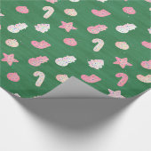 Kerstkoekjes Groen Cadeaupapier (Hoek)