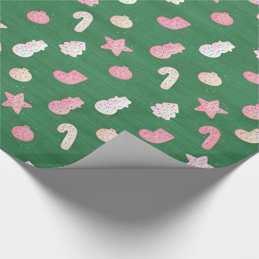 Kerstkoekjes Groen Cadeaupapier (Hoek)