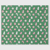Kerstkoekjes Groen Cadeaupapier (Vlak)