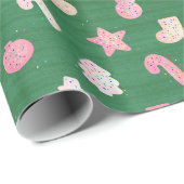Kerstkoekjes Groen Cadeaupapier (Rol Hoek)