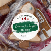 Kerstkoekjes Groene Waterverf Vakantie bakken Ronde Sticker