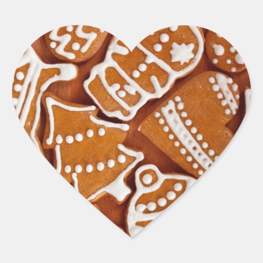 kerstkoekjes hart sticker (Voorkant)