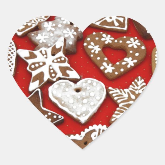 kerstkoekjes hart sticker (Voorkant)