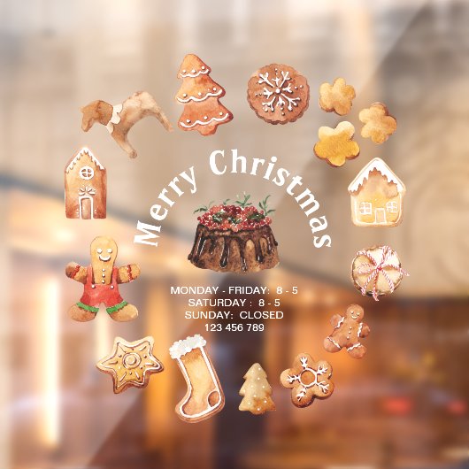 Kerstkoekjes Holiday Seizoensbakkerij Decor Raamsticker (Vel 2)