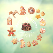 Kerstkoekjes Holiday Seizoensbakkerij Decor Raamsticker (Vel 3)