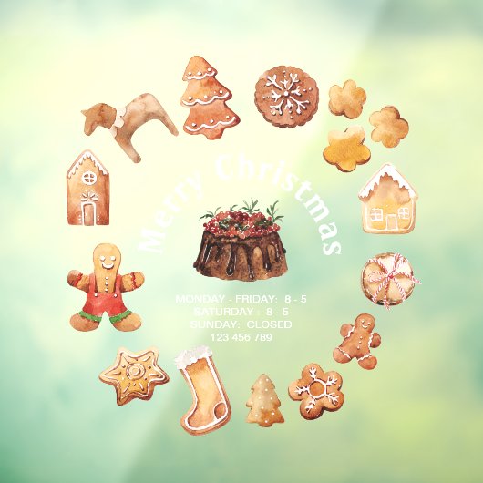 Kerstkoekjes Holiday Seizoensbakkerij Decor Raamsticker (Vel 3)
