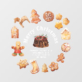 Kerstkoekjes Holiday Seizoensbakkerij Decor Raamsticker (Vel)