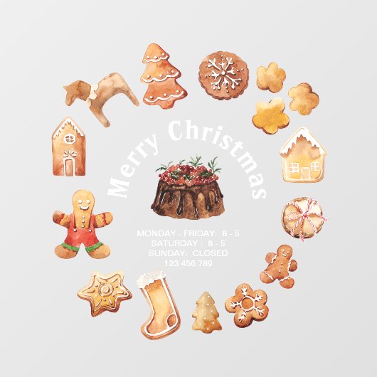 Kerstkoekjes Holiday Seizoensbakkerij Decor Raamsticker (Vel)