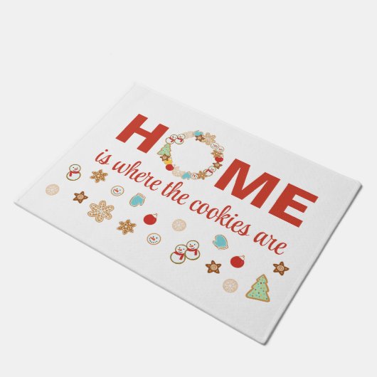 Kerstkoekjes HOME is waar de koekjes zijn Deurmat (Schuin)