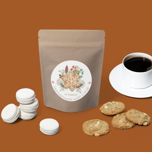 Kerstkoekjes Homemade Love Ronde Sticker