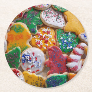 Kerstkoekjes I Kleurrijke Kerstbakkerij Ronde Kartonnen Onderzetter