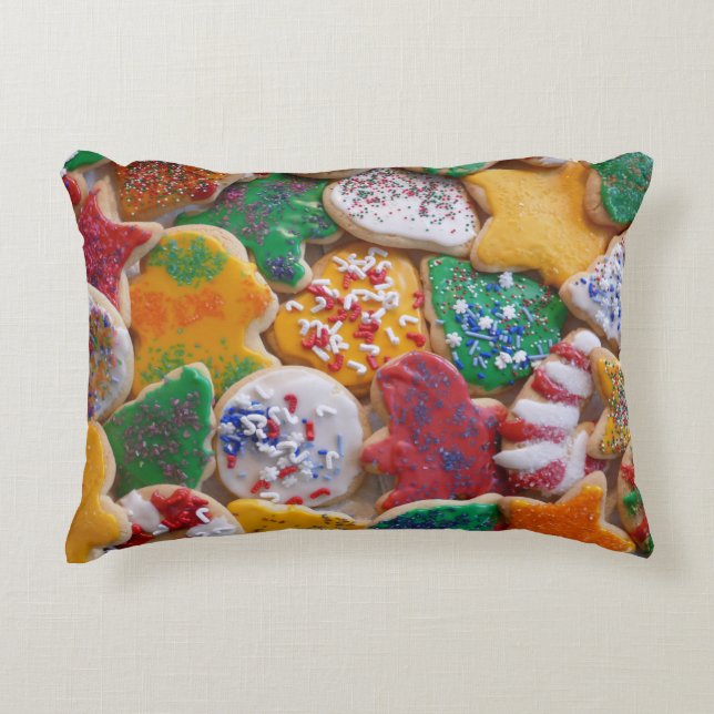 Kerstkoekjes, ik Colorful Holiday Baking Accent Kussen (Voorkant)
