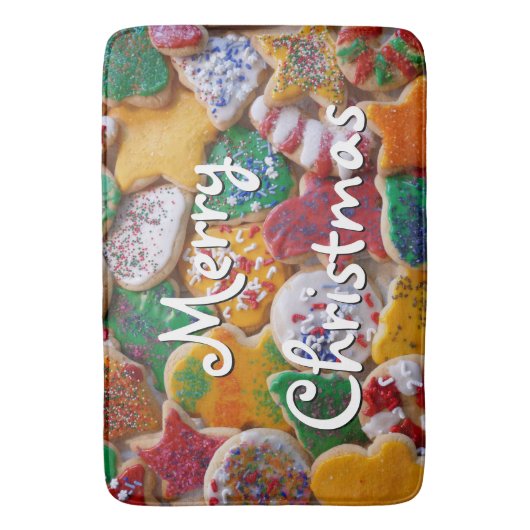 Kerstkoekjes, ik Colorful Holiday Baking Badmat (Voorkant Verticaal)