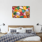 Kerstkoekjes, ik Colorful Holiday Baking Canvas Afdruk (Insitu (Slaapkamer))