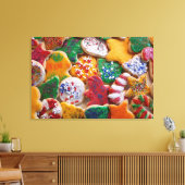 Kerstkoekjes, ik Colorful Holiday Baking Canvas Afdruk (Insitu (Woonkamer))