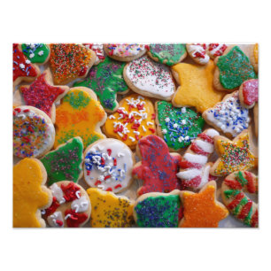 Kerstkoekjes, ik Colorful Holiday Baking Foto Afdruk