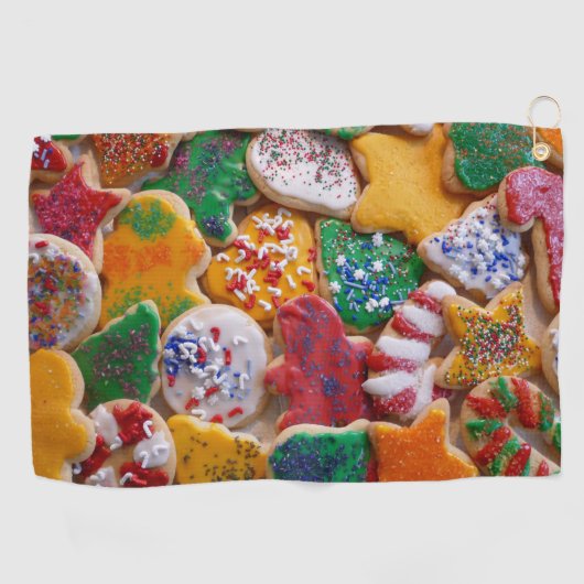 Kerstkoekjes, ik Colorful Holiday Baking Golfhanddoek (Horizontaal)