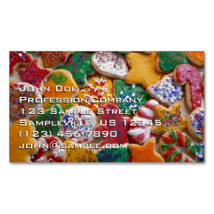 Kerstkoekjes, ik Colorful Holiday Baking Magnetisch Visitekaartje