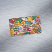 Kerstkoekjes, ik Colorful Holiday Baking Magnetisch Visitekaartje (Voorbeeld)