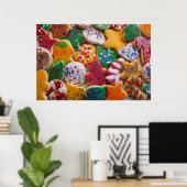 Kerstkoekjes, ik Colorful Holiday Baking Poster (Thuiskantoor)