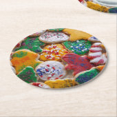Kerstkoekjes, ik Colorful Holiday Baking Ronde Kartonnen Onderzetter (Gebogen)