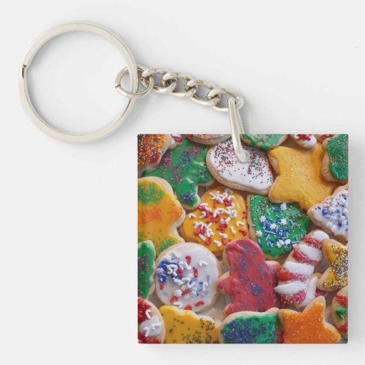 Kerstkoekjes, ik Colorful Holiday Baking Sleutelhanger (Voorkant)