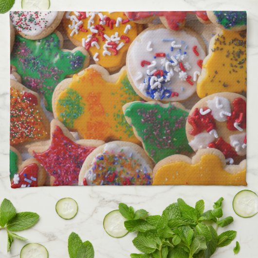 Kerstkoekjes, ik Colorful Holiday Baking Theedoek (Gevouwen)