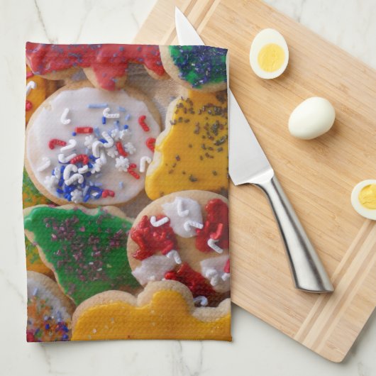 Kerstkoekjes, ik Colorful Holiday Baking Theedoek (Quarter Fold)