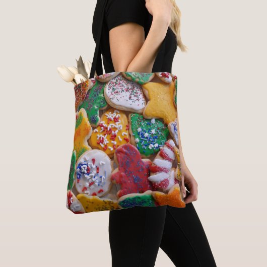 Kerstkoekjes, ik Colorful Holiday Baking Tote Bag (Dichtbij)