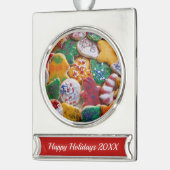 Kerstkoekjes, ik Colorful Holiday Baking Verzilverd Banner Ornament (Links)