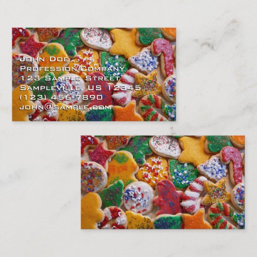 Kerstkoekjes, ik Colorful Holiday Baking Visitekaartje (Voorkant / Achterkant)