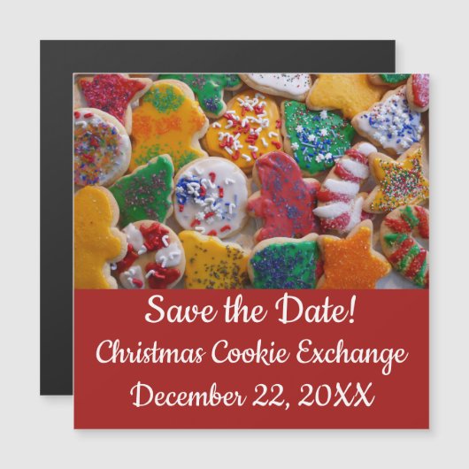 Kerstkoekjes Ik kleurrijke feestdag sla de datum o (Voorkant / Achterkant)