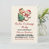 Kerstkoekjes in Cookie Exchange Party Kaart (Staand voorkant)