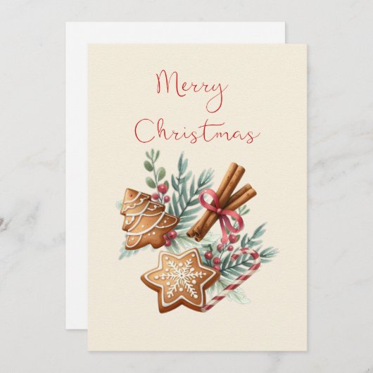 Kerstkoekjes Kaart (Voorkant / Achterkant)