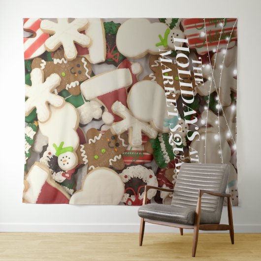 Kerstkoekjes Kerst Foto Achtergrond Wandkleed (In Situ (horizontaal))