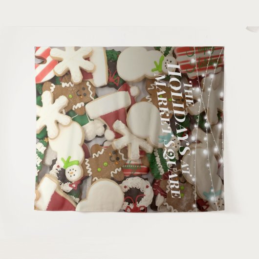 Kerstkoekjes Kerst Foto Achtergrond Wandkleed (Voorkant (horizontaal))