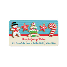 Kerstkoekjes Kerst Kaart Adresetiketten 2 Etiket