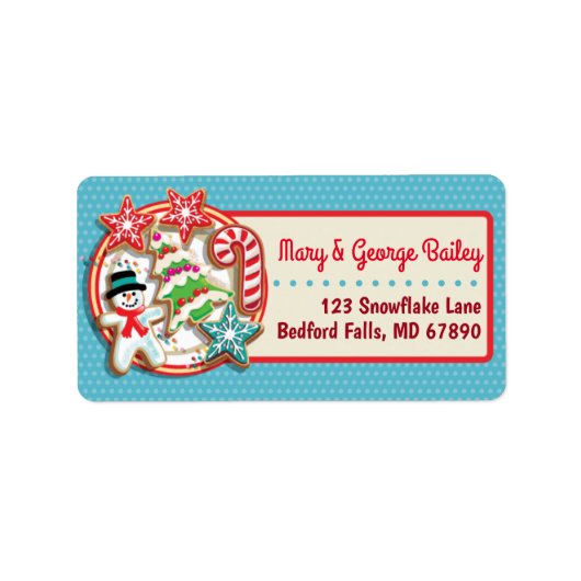 Kerstkoekjes Kerst Kaart Adresetiketten Etiket (Voorkant)