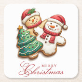 Kerstkoekjes Kerst Kartonnen Onderzetters (Voorkant)